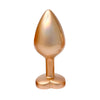 Gleaming Love Medium Gold Butt Plug with Heart Gem