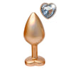 Gleaming Love Medium Gold Butt Plug with Heart Gem