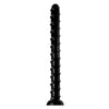18 Inch Swirl Thick Anal Snake Dildo – Extra Long Black Suction Toy by XR Brands