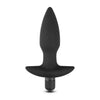 Black Silicone Vibrating Butt Plug with Bullet – Tapered Anal Plug with Built-In Vibe