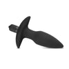 Black Silicone Vibrating Butt Plug with Bullet – Tapered Anal Plug with Built-In Vibe