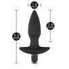 Black Silicone Vibrating Butt Plug with Bullet – Tapered Anal Plug with Built-In Vibe