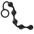 Silicone Anal Beads – 5 Bead Flexible Chain with Pull Ring (Black)