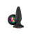 Glams Black Silicone Butt Plug with Rainbow Gem
