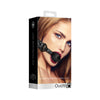 Luxury Breathable Ball Gag – Adjustable Faux Leather Strap with Diamond Pattern (Black)