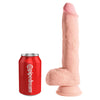 10 Inch Triple Density Realistic Dildo with Balls – Fat Cock Suction Base by King Cock Plus