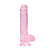 Crystal Clear Dildo with Balls – 6 Inch Length, Suction Base (Pink/Purple)