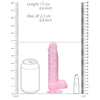 Crystal Clear Dildo with Balls – 6 Inch Length, Suction Base (Pink/Purple)