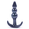 Small Black Beaded Anal Plug – Firm Jelly Plug with Flared Base