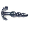 Small Black Beaded Anal Plug – Firm Jelly Plug with Flared Base