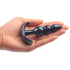 Small Black Beaded Anal Plug – Firm Jelly Plug with Flared Base