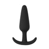 Beginner Slim Black Silicone Butt Plug – Tapered Plug with Grip Handle