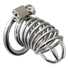 Chrome Chastity Cock Cage – 45mm Ring with Padlock & Key